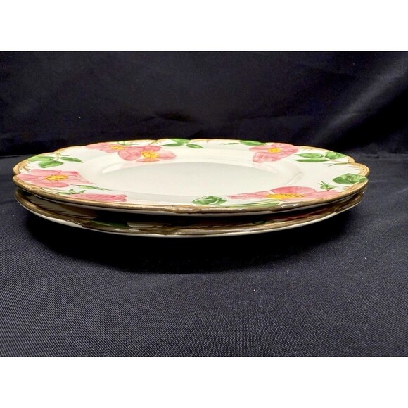 Set 2 Franciscan desert rose 10.25” pink floral round Dinner Plates hand paint - Picture 6 of 8